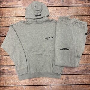 Essentials Dark Oat Men's Hoodie and Sweatpants Set